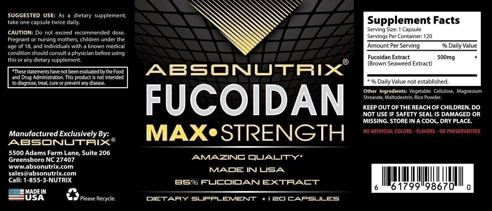 Absonutrix Fucoidan Pure-brown seaweed extract laminaria Japonica cell immuni…