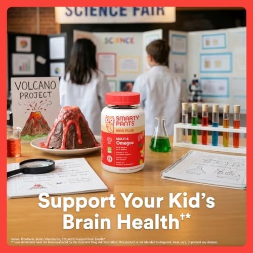 SmartyPants Kids Multivitamin Gummies with Omega 3 DHA/EPA, Vitamins D3, C,