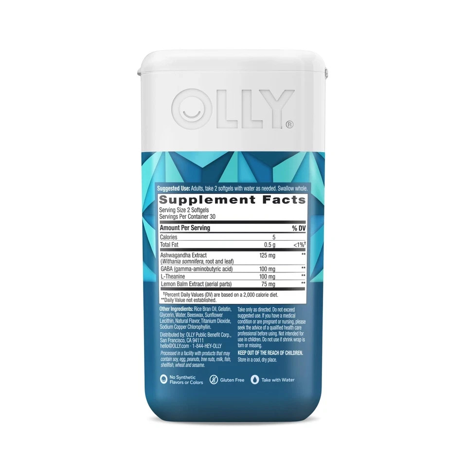 2 PK OLLY Goodbye Stress Ultra Strength Softgel 60 ct, Calming, SEALED NEW 2027+