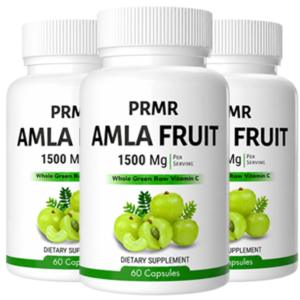 (3 pcs) PRMR Amla Fruit 1500mg Dietary Supplement Capsules Herbal Formula 180 Ct