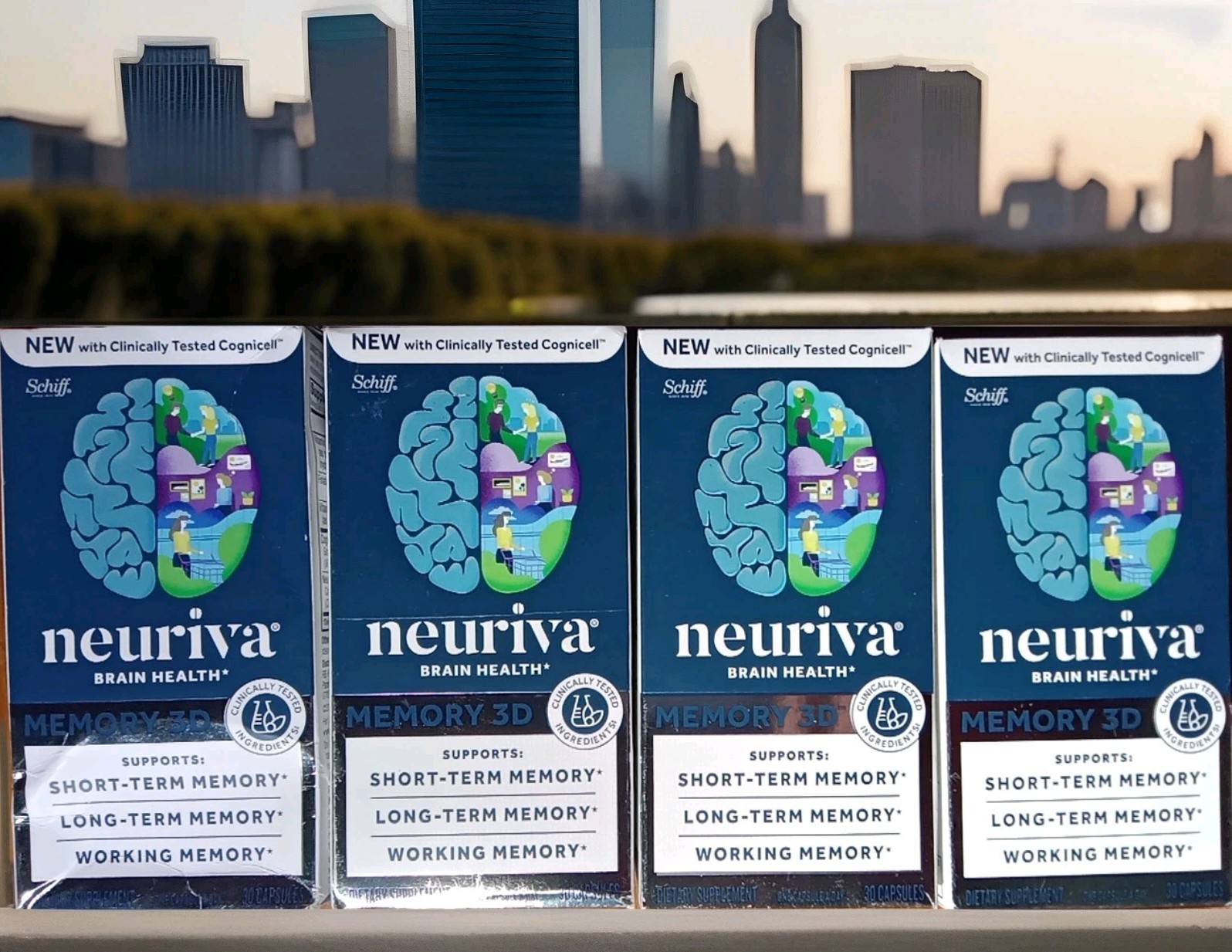 4 NEW SCHIFF NEURIVA MEMORY 3D BRAIN HEALTH DIETARY SUPPLIMENT 30 X4 120 CAPSULE