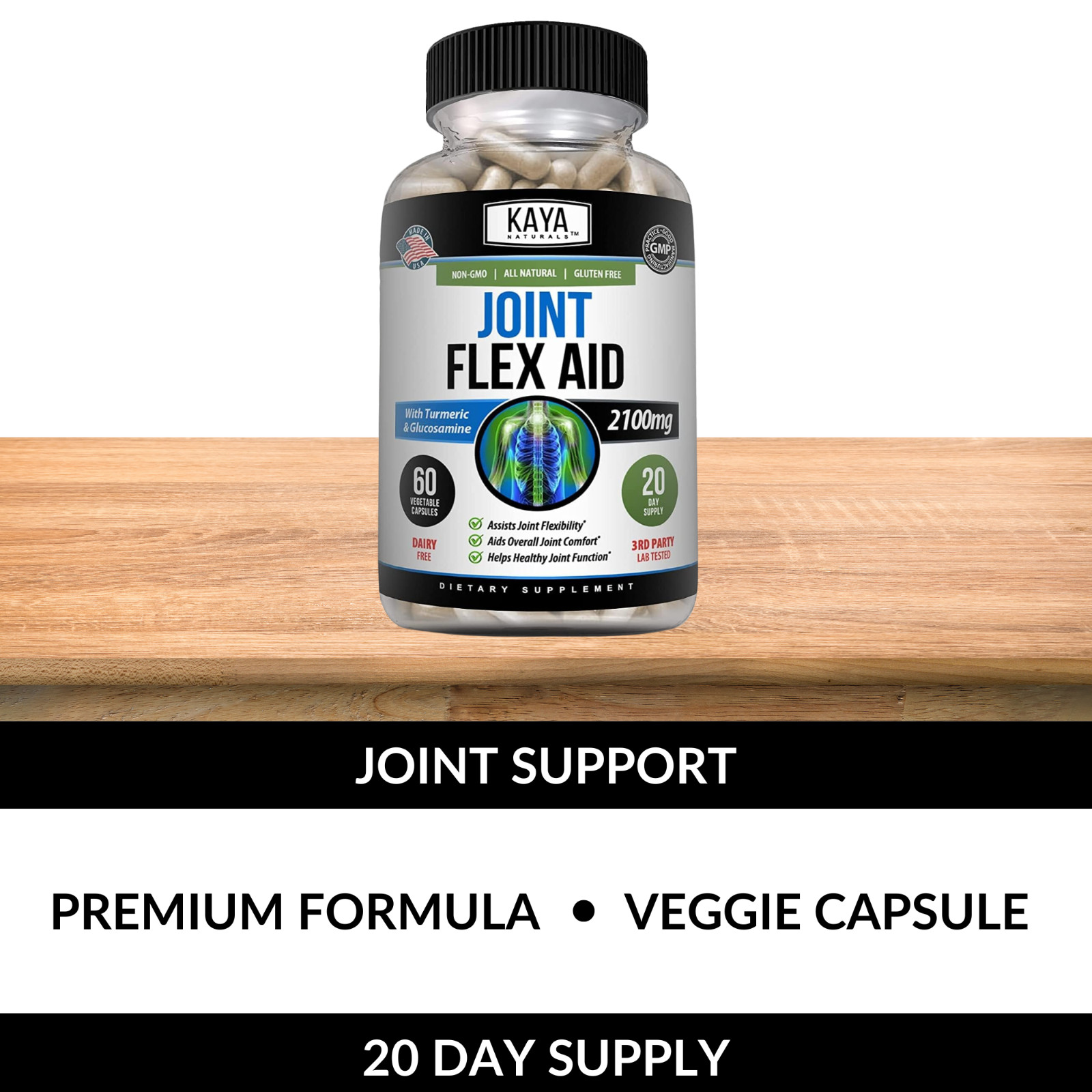 Triple Strength Pain Relief Supplement, Joint Support Glucosamine, Turmeric, MSM