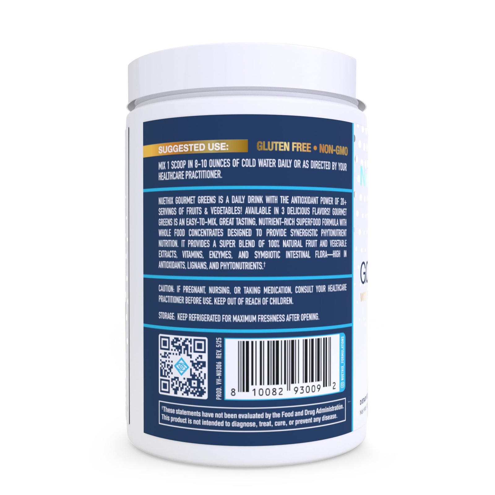 Nuethix Formulations Gourmet Greens Drink Powder Dietary Supplement Fruit And