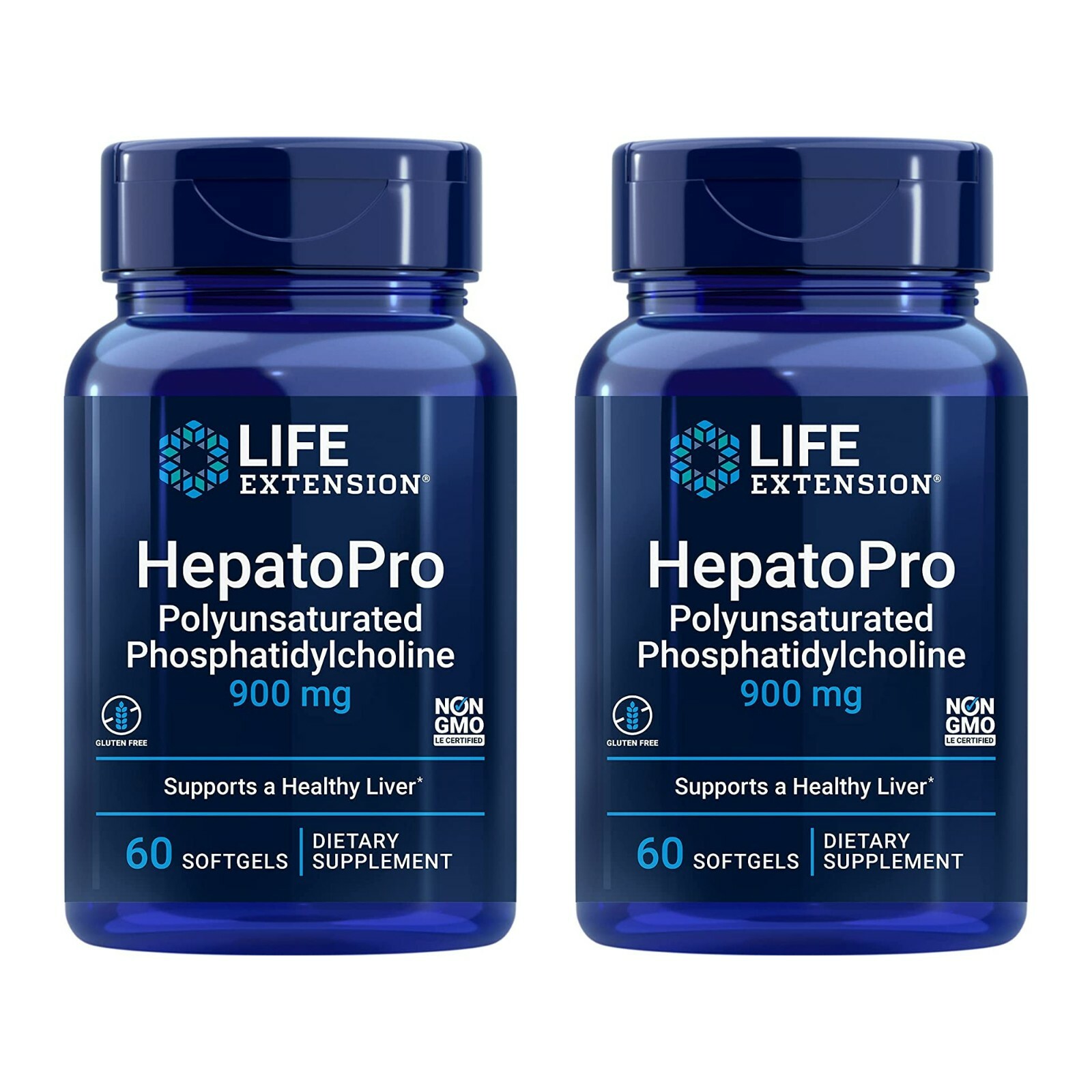2 PACK Life Extension HepatoPro PPC 900 mg Healthy Liver Supplement 60 Softgels