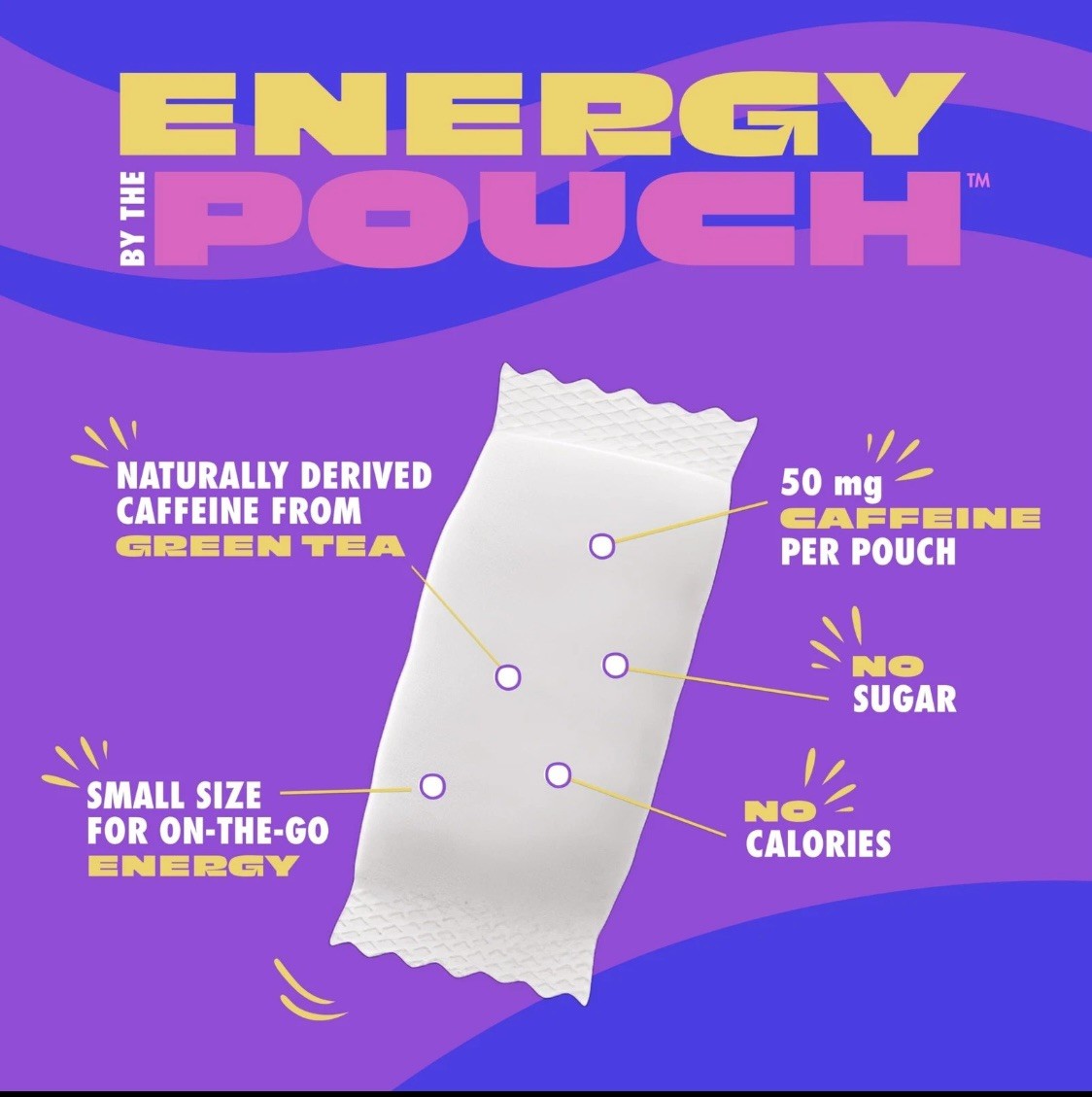 NEW MOJO Energy Boost, Tropical Punch Flavor, 50 mg/Caffeine Pouch, 75 Pouches