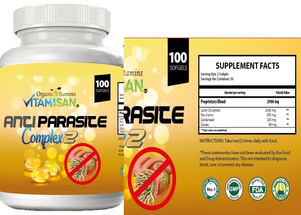 Garlic capsules intestinal support fungus anti parasite Ajo Parasitos Intestinal