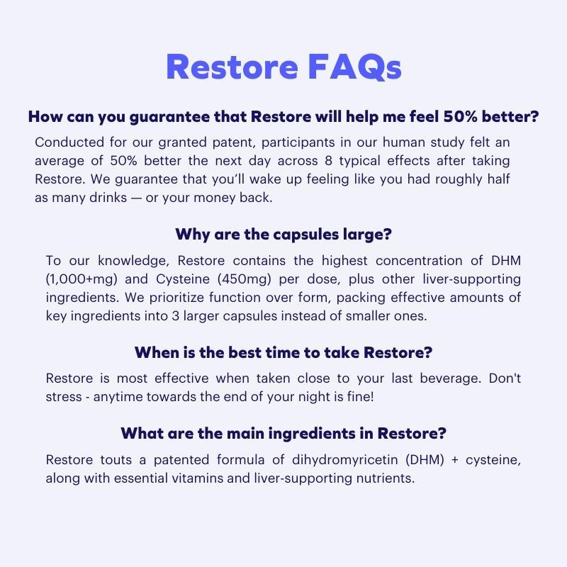 Cheers Restore | Formula with DHM + L-Cysteine | Feel Better after Drinking.