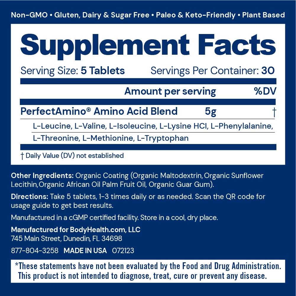 Bodyhealth Perfectamino Easy To Swallow Tablets Essential Amino Acids