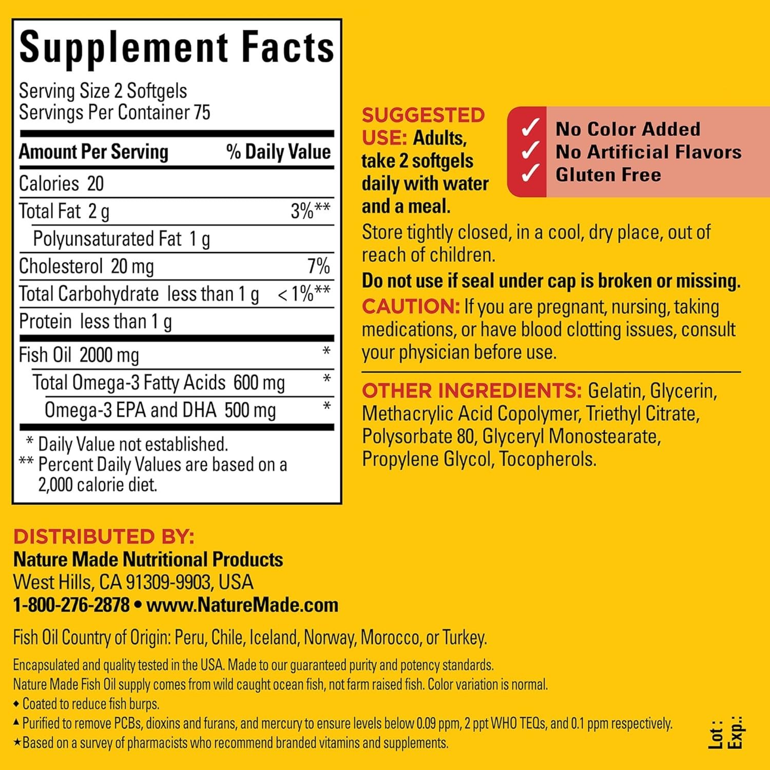 Heart Wellness Omega 3 Fish Oil Softgels – 1000mg, 150 Count Daily Support