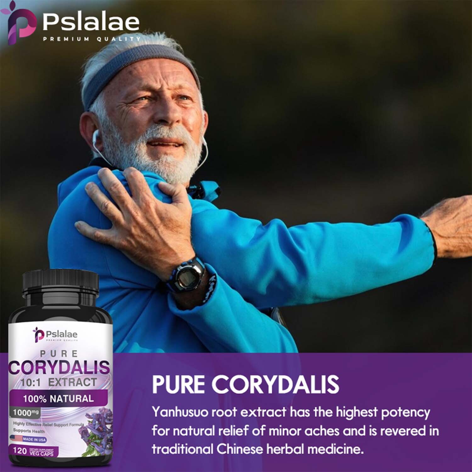 Corydalis Extract Capsules 1000mg – Pain Relief Formula, Relaxation, Non-GMO