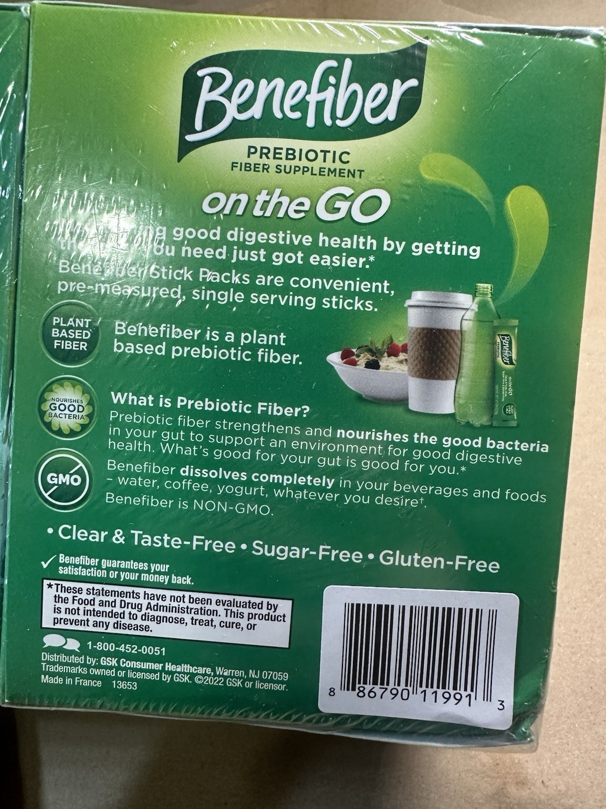Benefiber On The GO Prebiotic Fiber Supplement 4 Pack 144 Sticks Unflavored