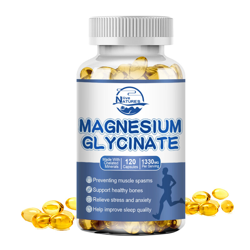 Magnesium Glycinate 120 Capsules 1330mg Stress & Anxiety Relief High Strength