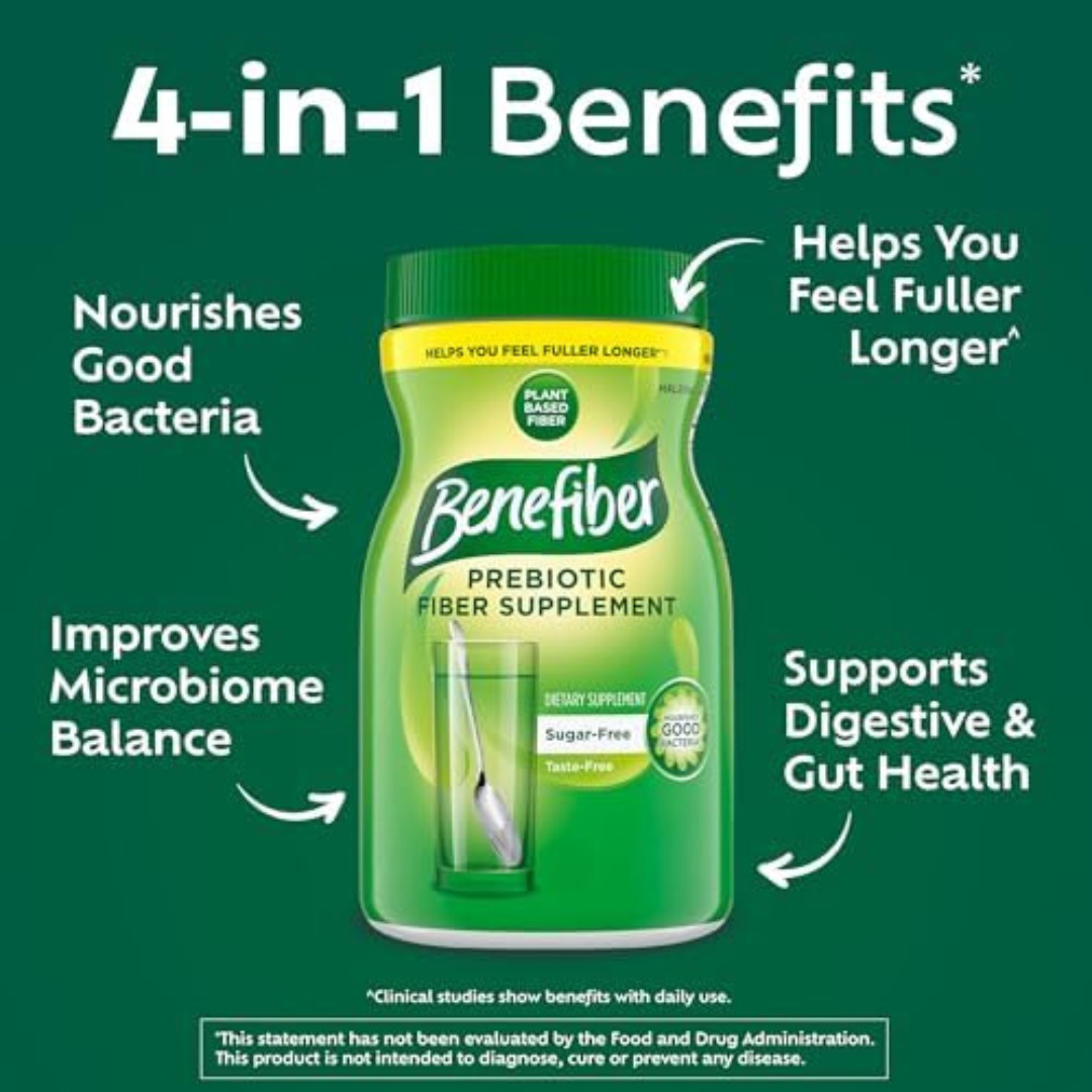 Benefiber Fiber Prebiotic Supplement Powder250 Teaspoons (17.6 Ounces