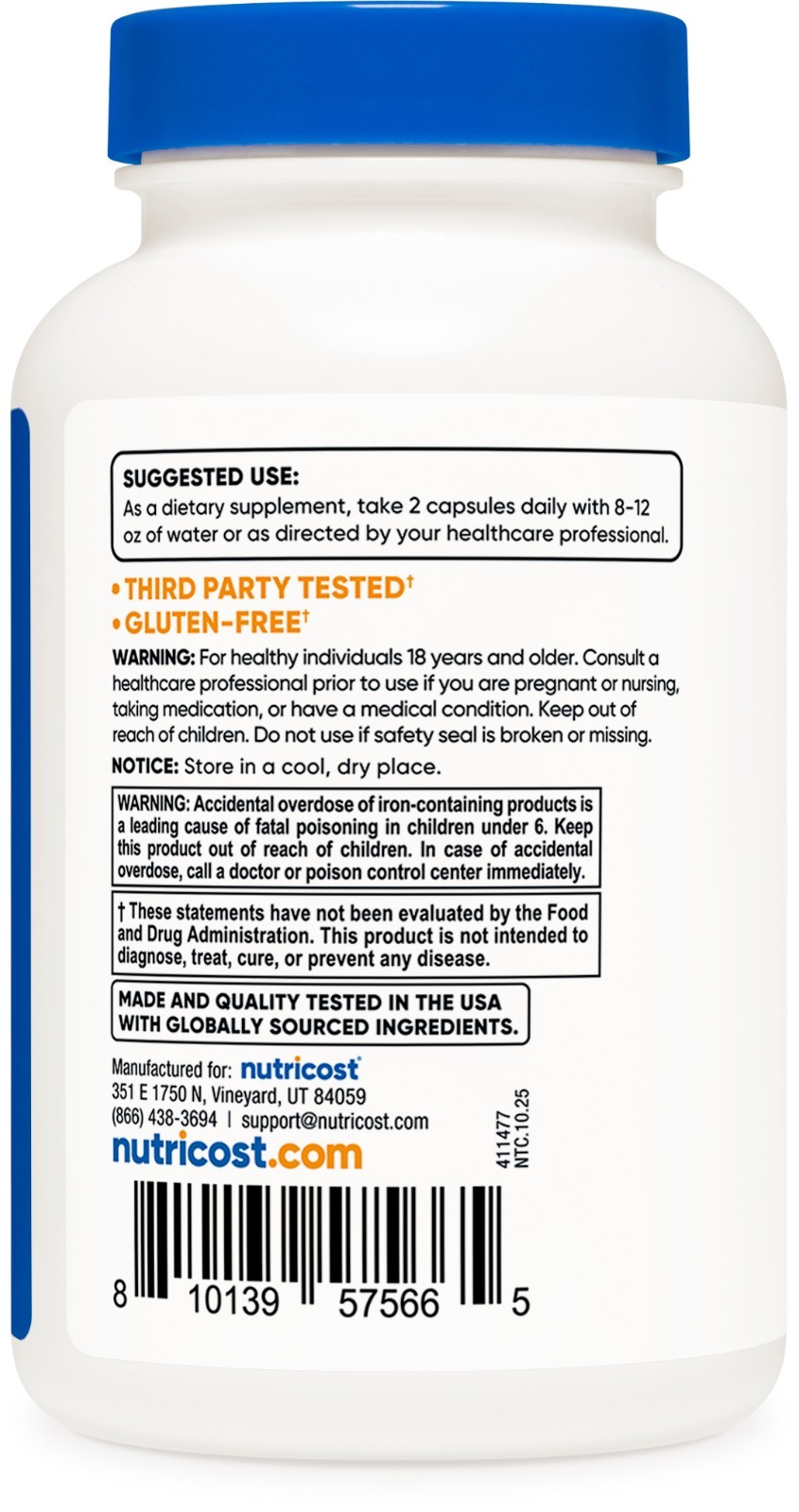 Nutricost Methylated Vitamin B Complex 120 Capsules – (60 Servings) Gluten-Free
