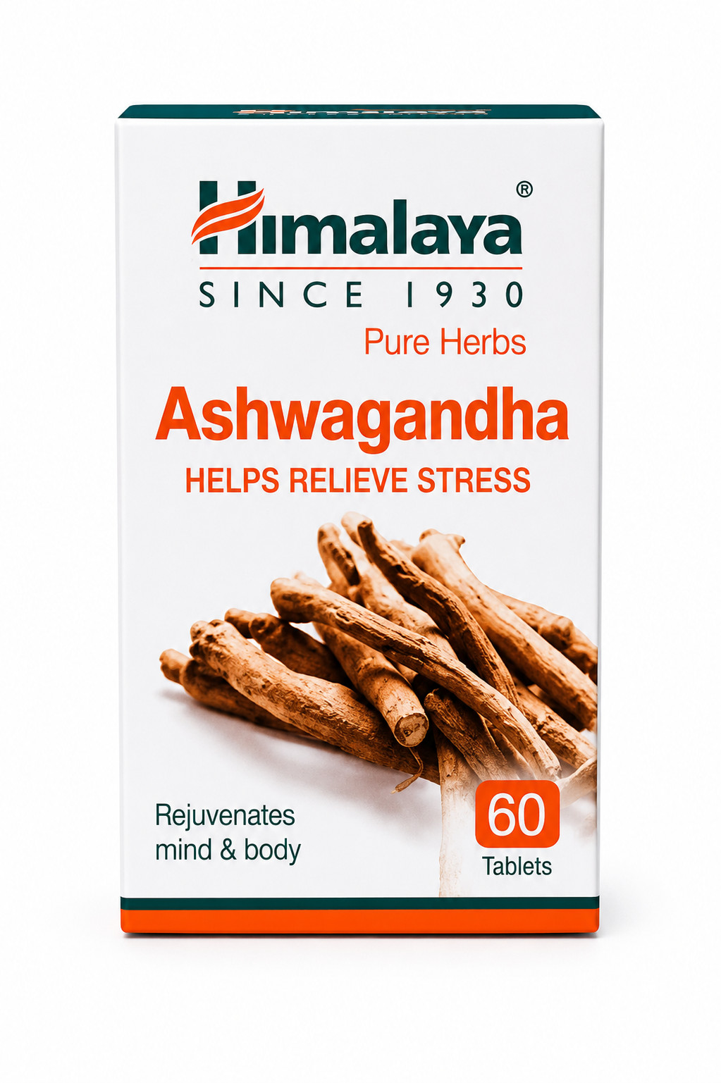 Himalaya Pure Herbs Ashwagandha 60 Tablets Stress Relief Herbal Supplement