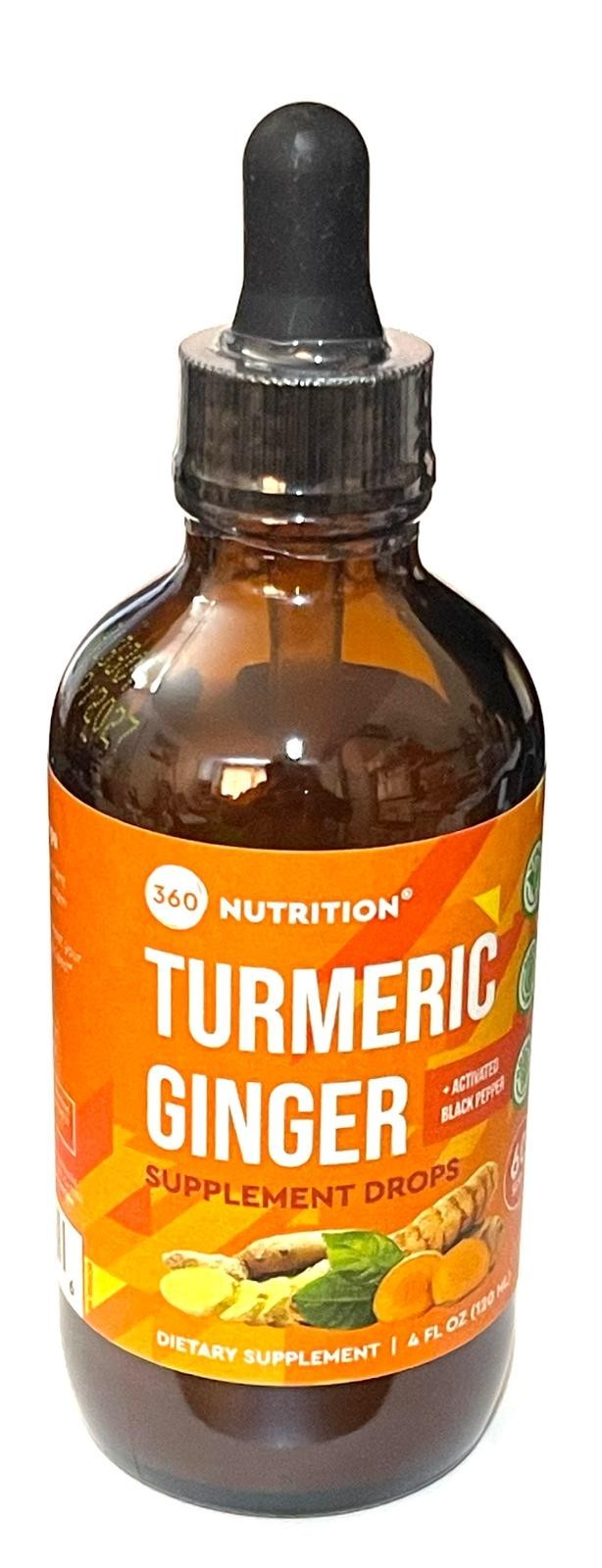 Turmeric Ginger Drops Dietary Supplement 4 fl. oz. by 360 Nutrition