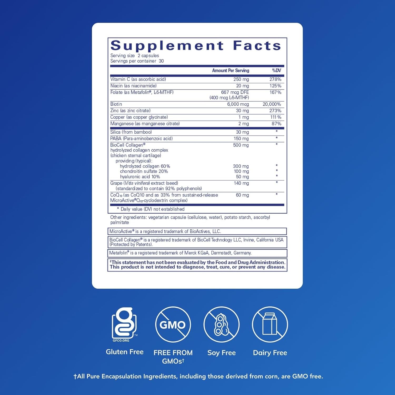 Hair/Skin/Nails Ultra Advanced Beauty Supplement – Biotin & Collagen Supplement
