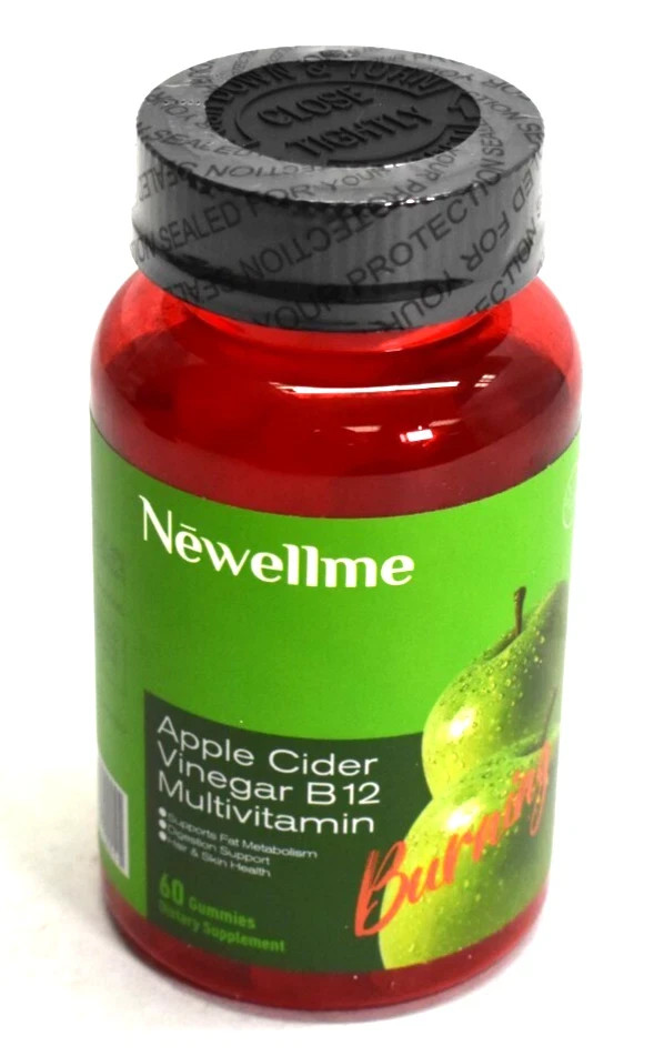 Apple 3PCS Cider Vinegar B12 Multivitamin-Apple Cider Vinegar Gummies-60Gummies