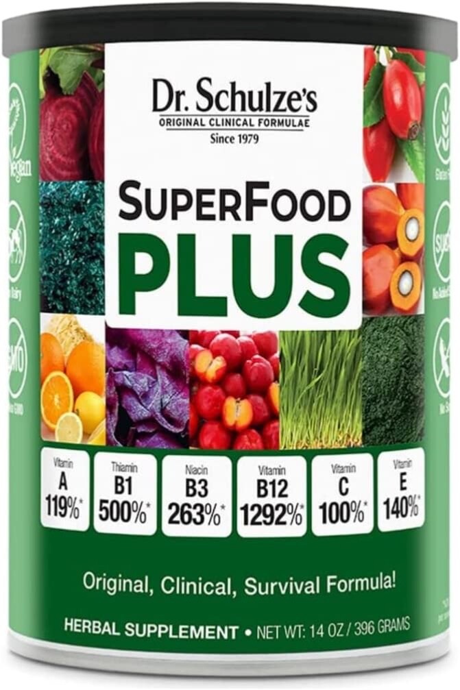 Dr Schulze SuperFood Plus Vitamin and Mineral Herbal Concentrate 14 oz powder