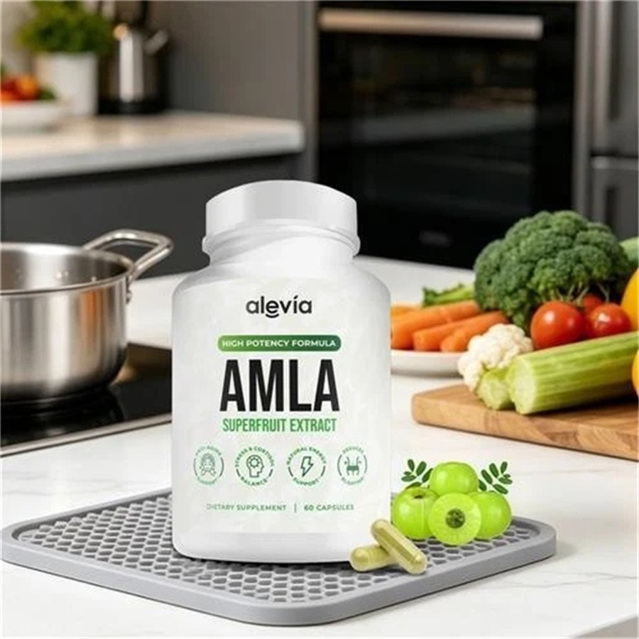3X Alevia Organic Amla Capsules 1000mg Indian Gooseberry Antioxidant Supple 60c