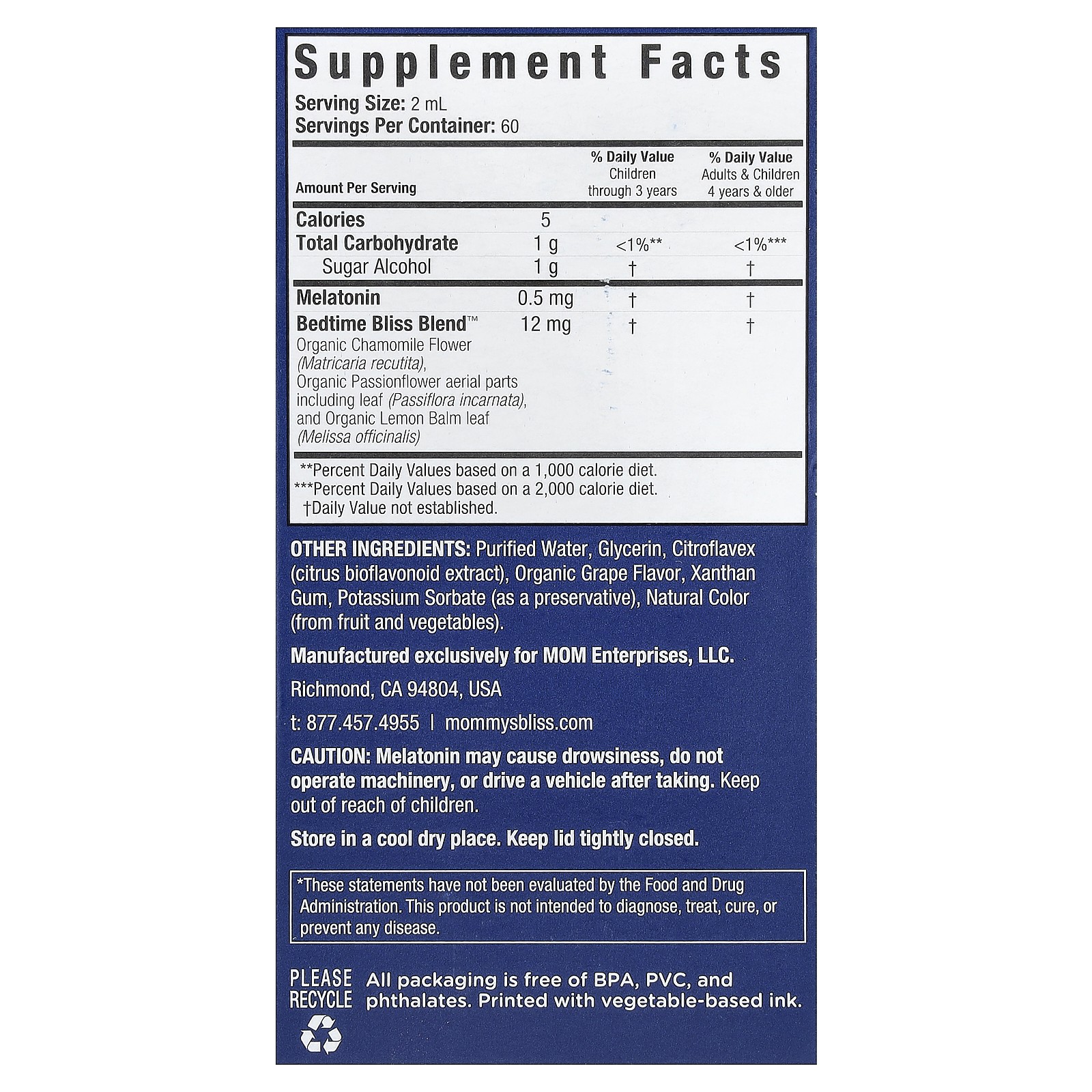 Kids Sleep Liquid, Melatonin, Kids 3 Yrs +, Natural Grape, 4 fl oz (120 ml)
