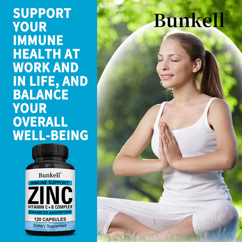 Vitamin C & Zinc Capsules 100mg Complex Supplement Vegetarian 30/60/120 Capsules