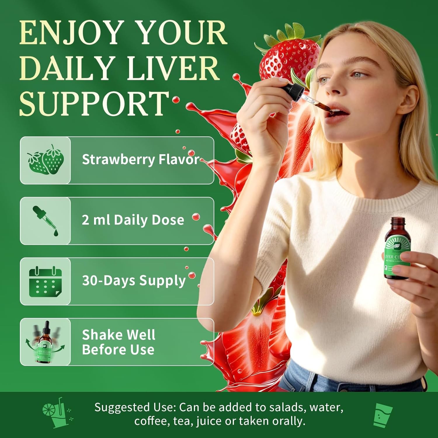 Liver Cleanse Detox & Repair – Liver Support Liquid Drops with Milk Thistle