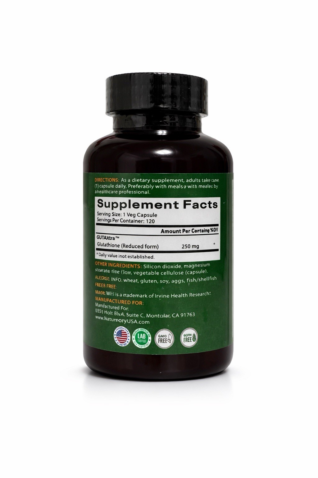 Glutathione 2000mg 240 Capsules Antioxidant Detox Skin Glow Liver Support
