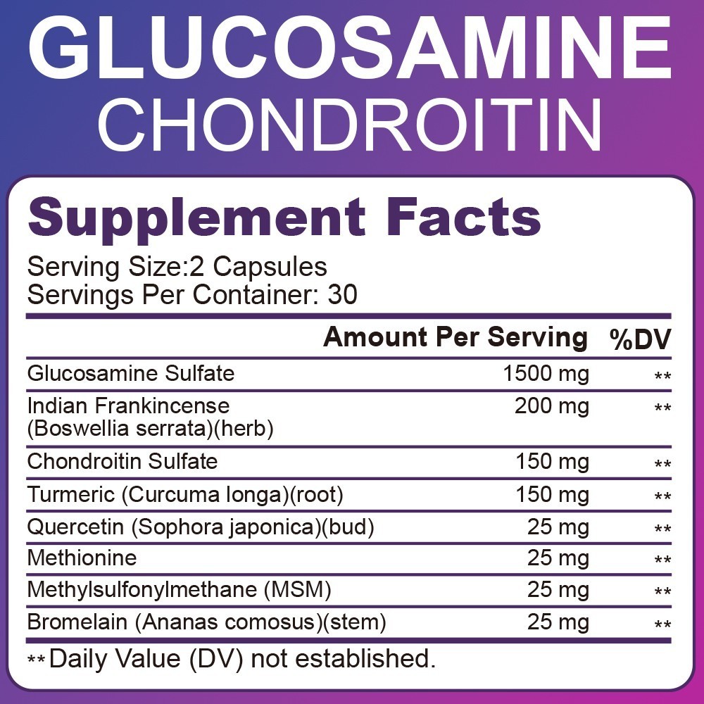 60/120x 2100mg Glucosamine Chondroitin Gummies MSM Triple Strength Joint Support