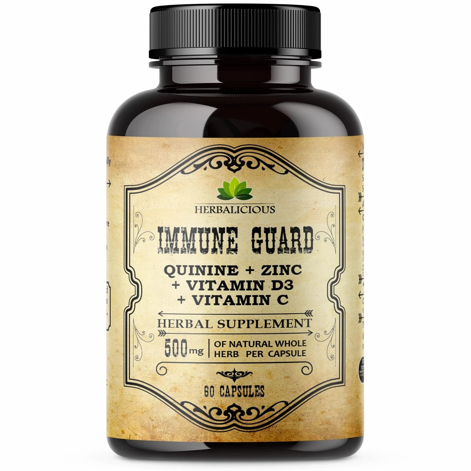 HERBALICIOUS Quinine Immune Guard – Quinine Capsules Supplement with Vitamin …