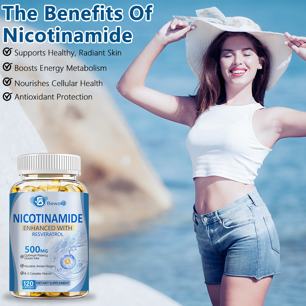 NAD Supplement for Anti-Aging,Energy,Focus / Nicotinamide Resveratrol 120 Caps