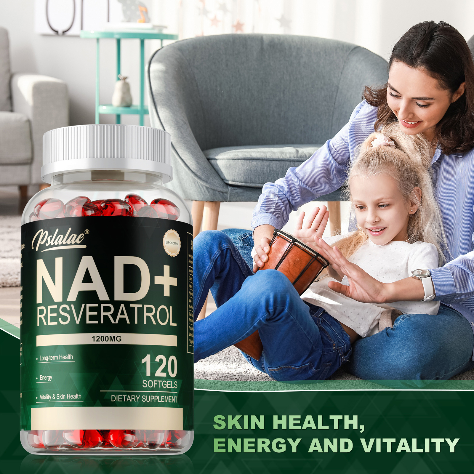 NAD+Resveratrol – Supports Cellular Energy, Anti-Aging, Focus, Skin Health