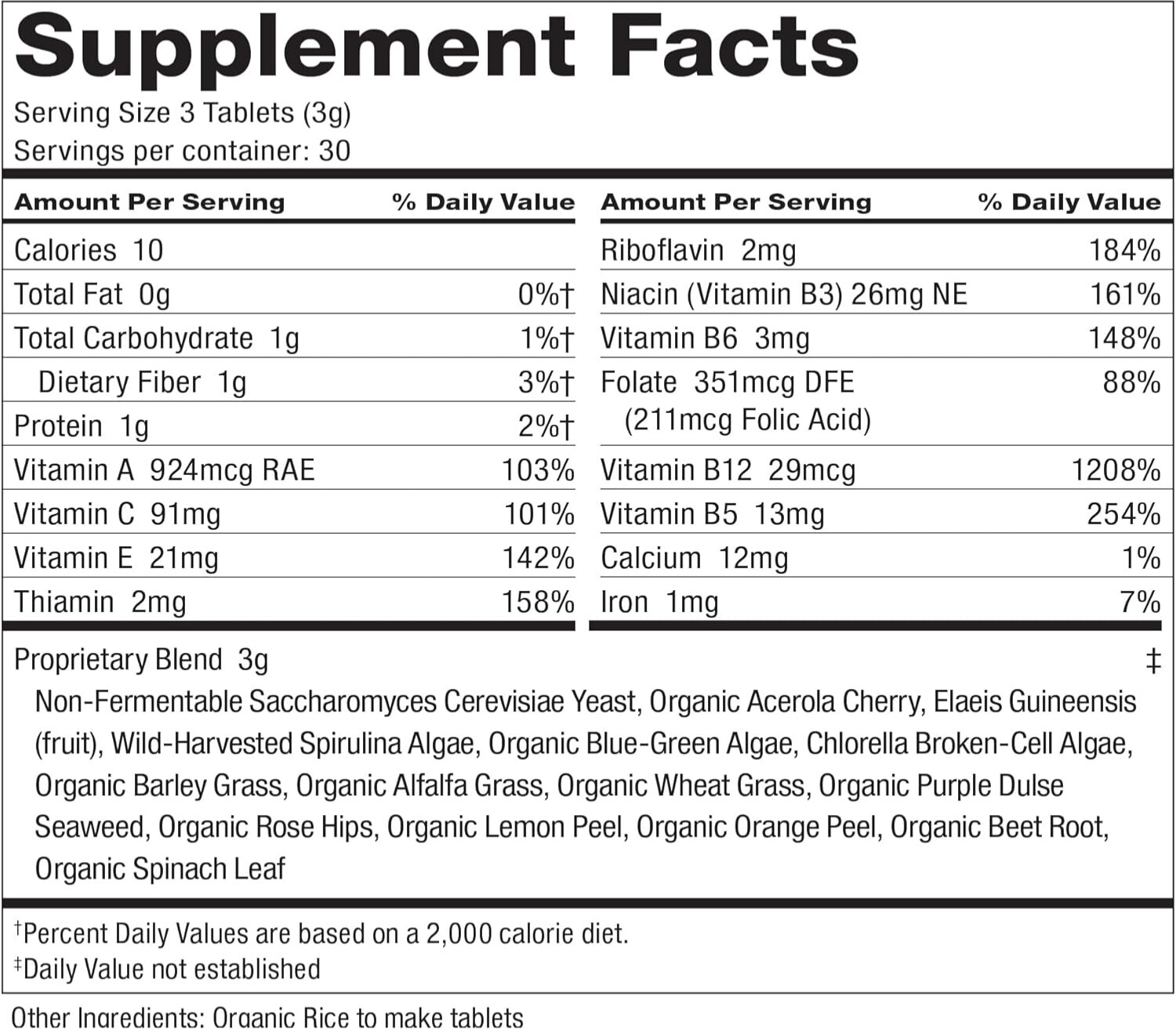 Dr Schulze’s Superfood 100 Vitamin and Mineral Herbal 90 tabs, increased energy