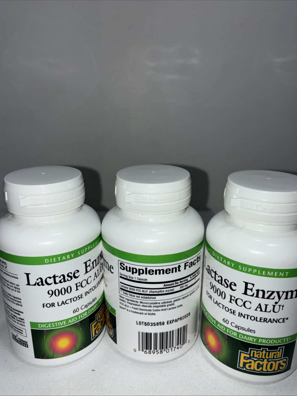 3 Sealed Lactase Enzyme Supplement 60 Caps Each