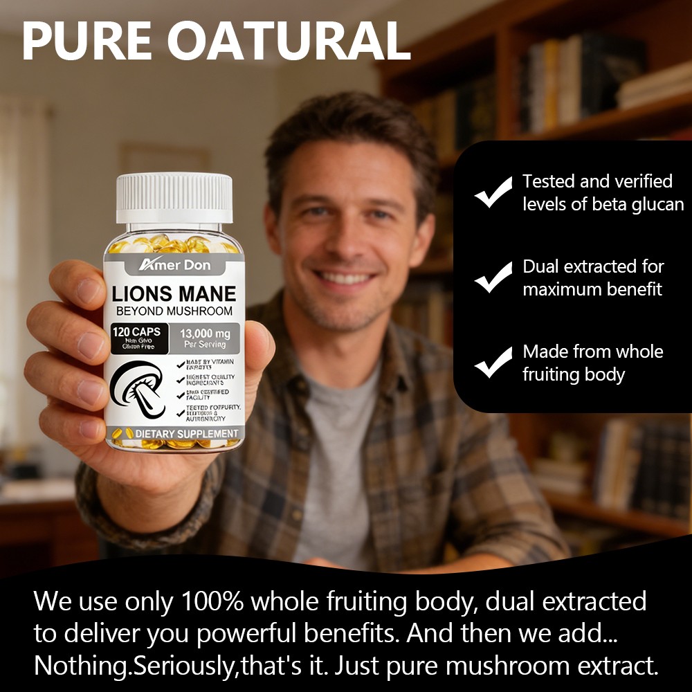 13000mg Mushroom Complex Supplement Lions Mane, Reishi, Shiitake, Chaga,Maitake