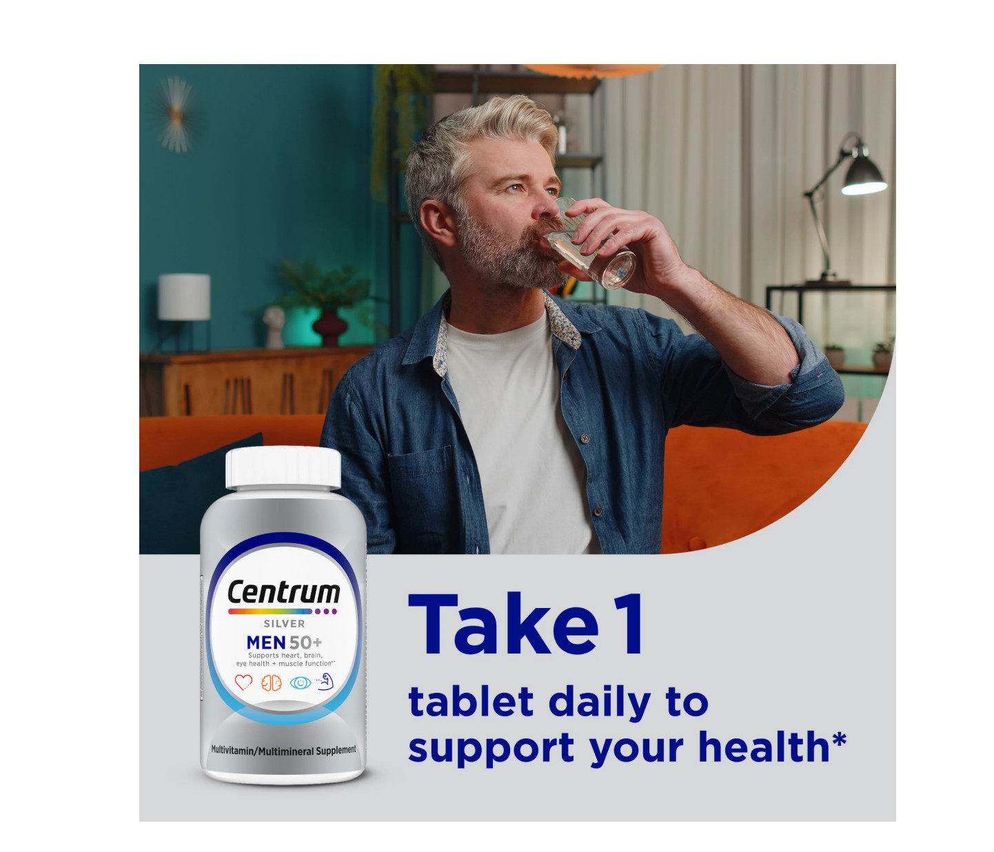 Centrum Silver Men 50+ Multivitamin with Vitamin B & D3 100 Tablets