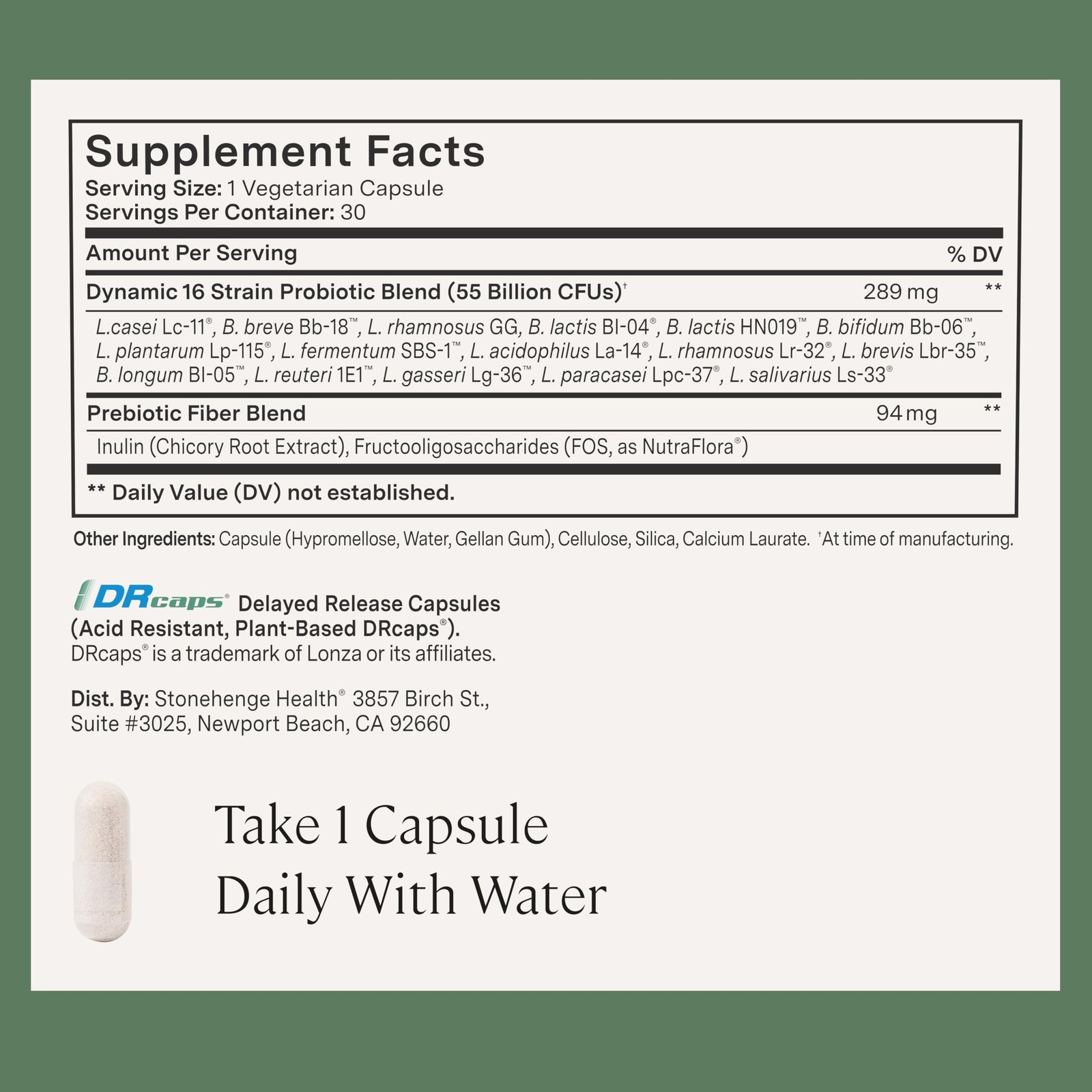 Stonehenge Health Probiotics 55 Billion CFU – 16 Strains, Prebiotic, Synbiot…