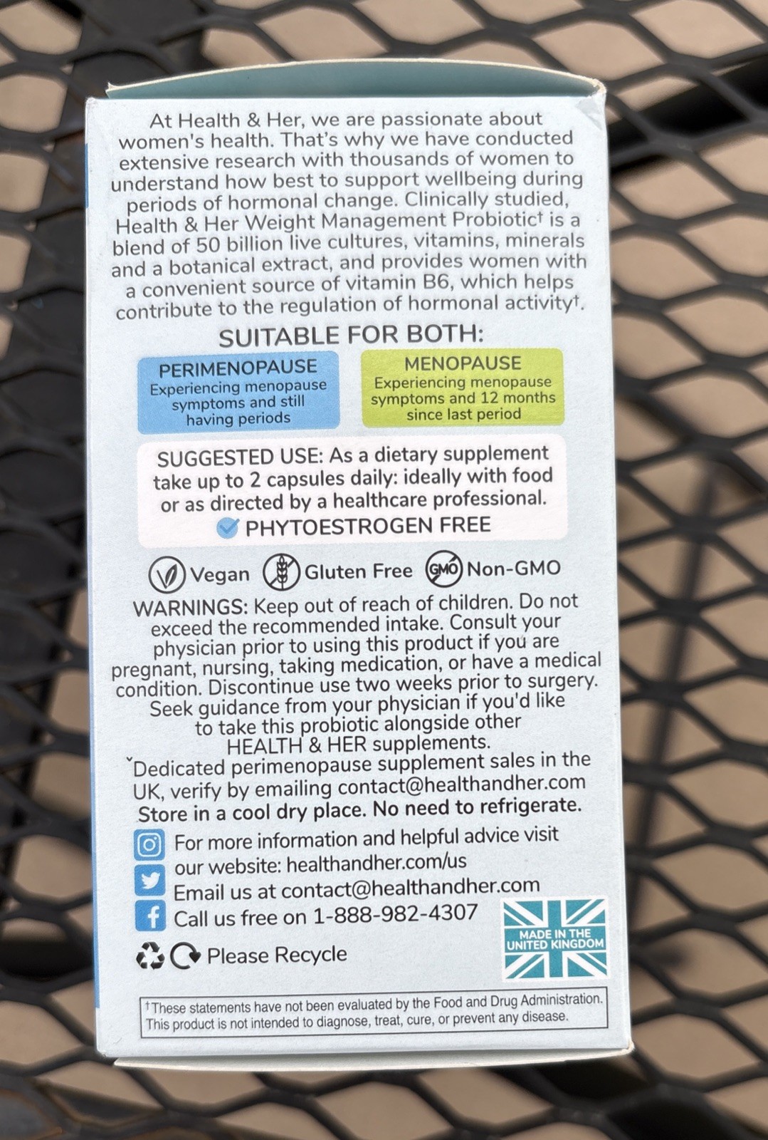 Health & Her Weight Management Probiotic + Multi-Nutrients 50 Billion CFU 09/26