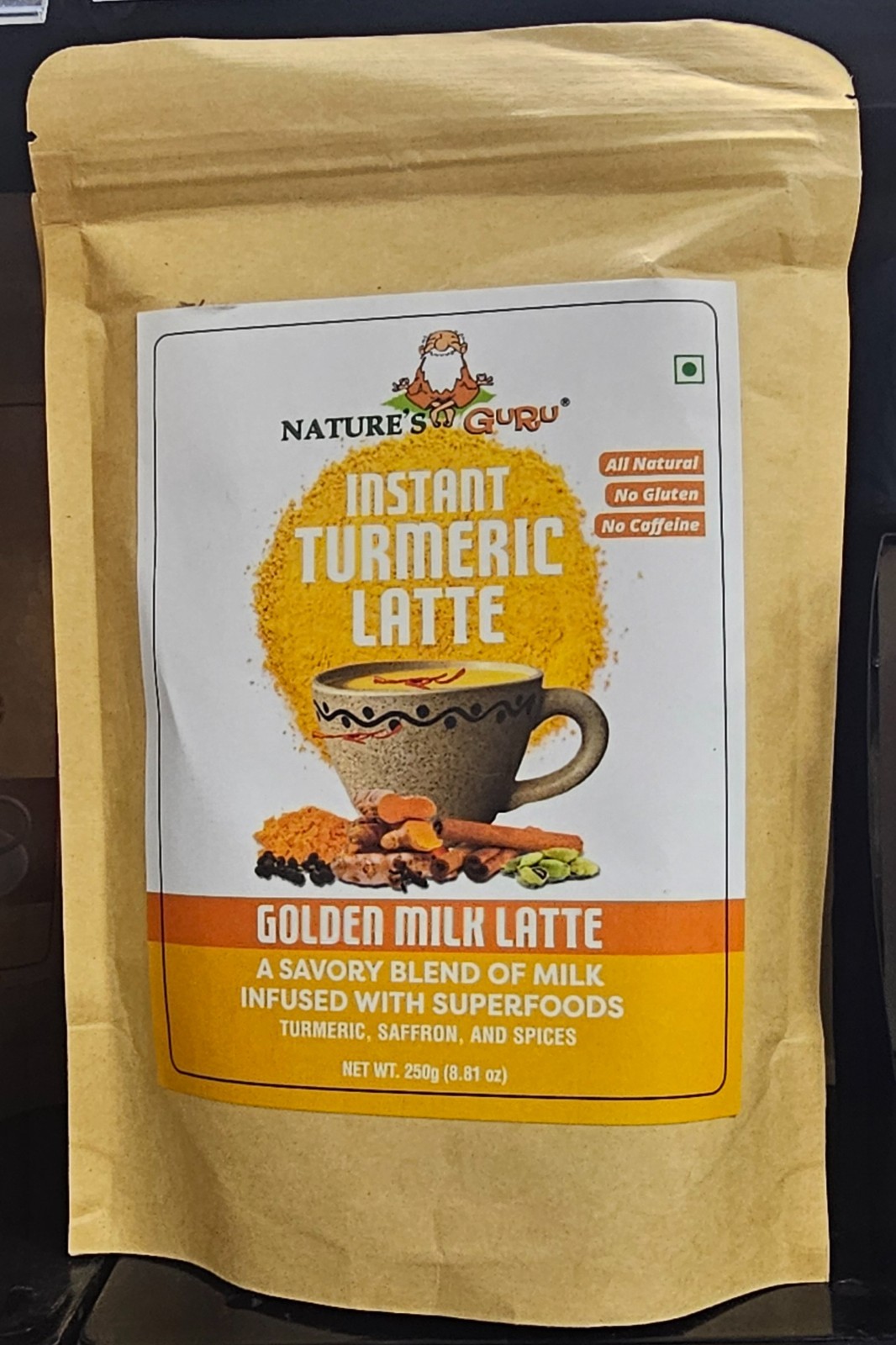 Nature’s Guru Instant Turmeric Latte Golden Milk Mix 250g | All Natural | Gluten