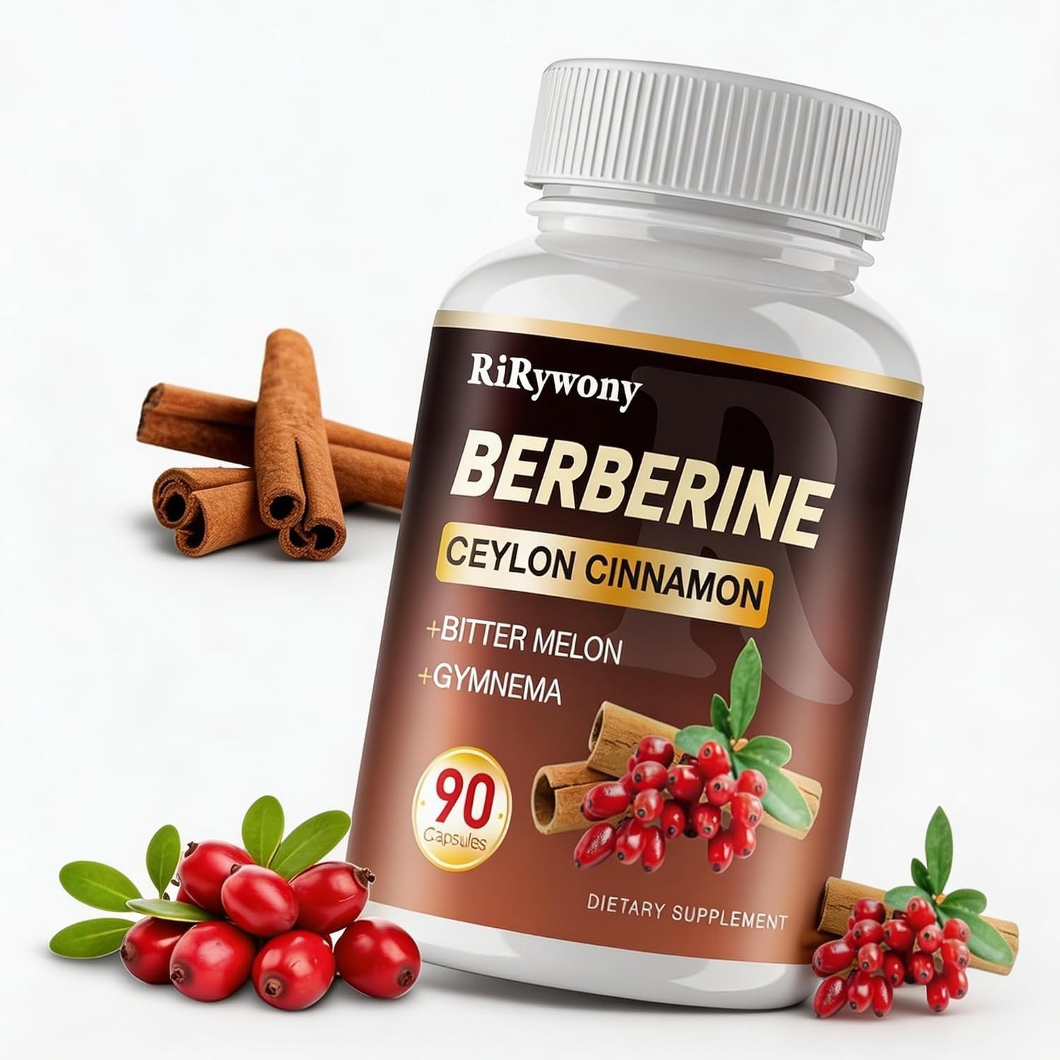Berberine Supplement, Berberine with Ceylon Cinnamon Bitter Melon and Gymnama…