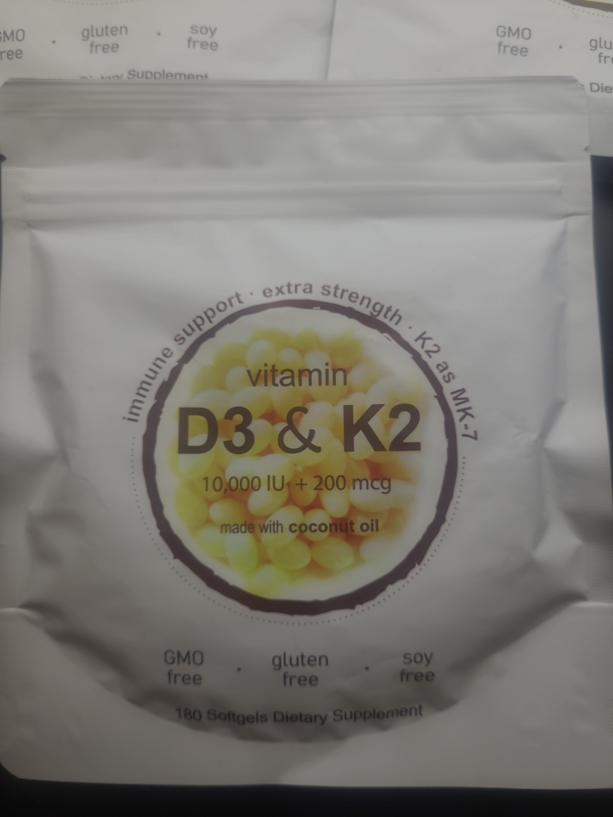 3 X Vitamin D3 & K2 Supplement With Coconut Oil 3 Packs 540 Softgels