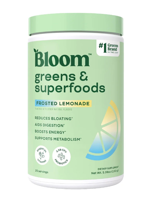 Bloom Nutrition Greens & Superfoods Powder, Frosted Lemonade, 25 Servings