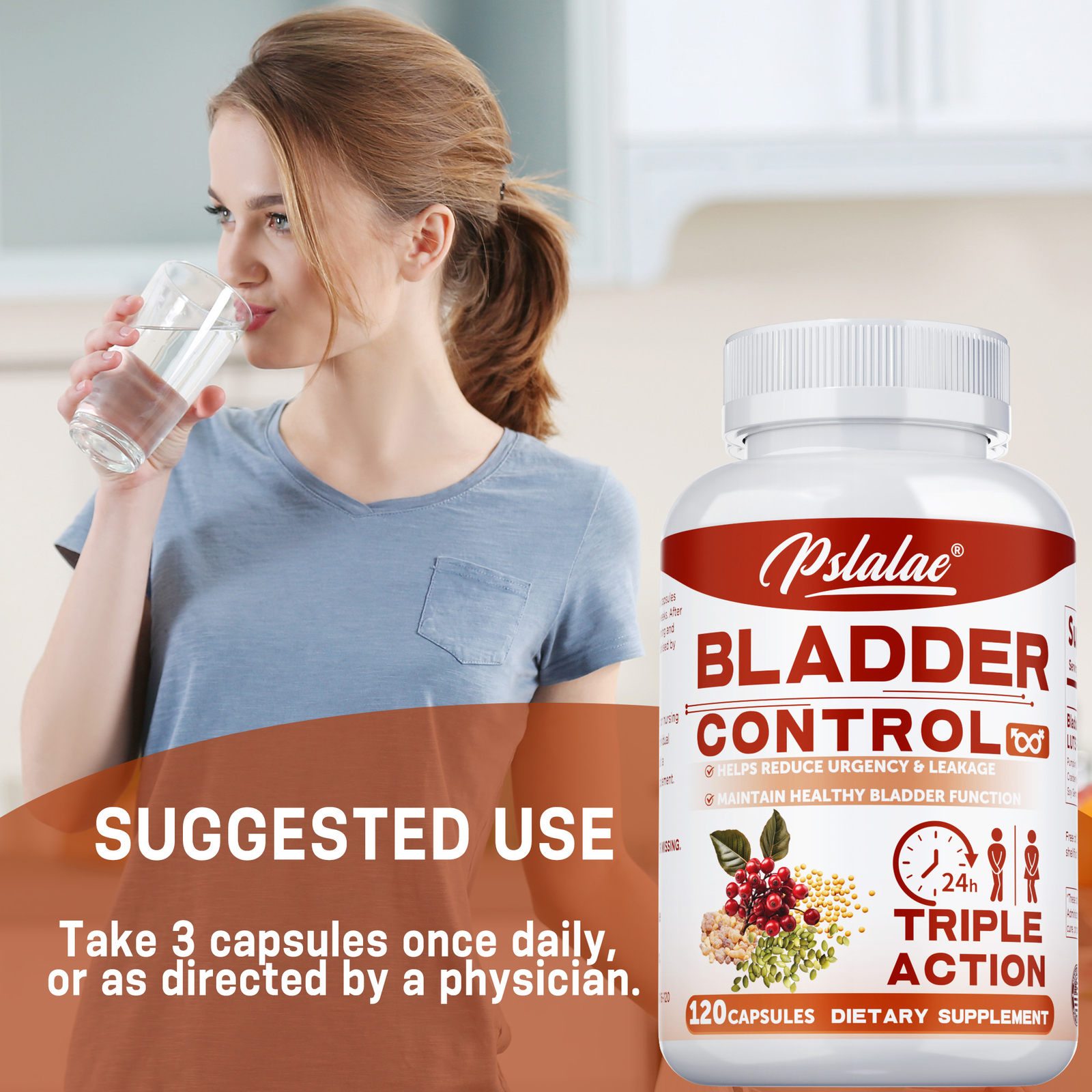 Bladder Control – with Pumpkin Seed Extract, Cranberry, Urinary Tract Health