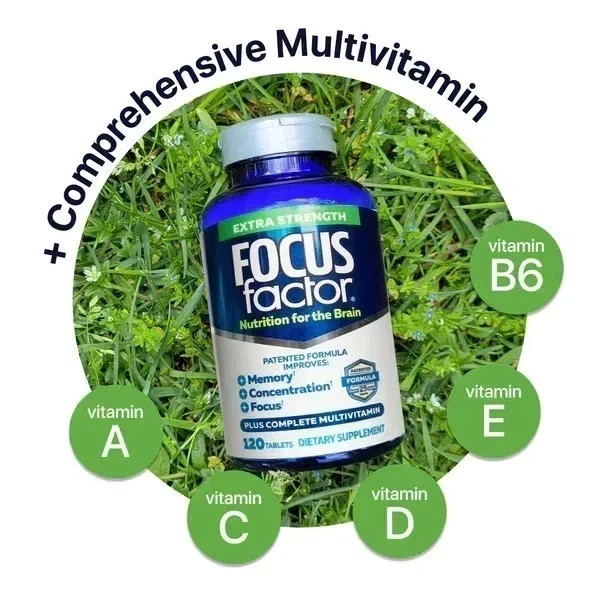 Focus Factor Adults Extra Strength- Brain Supplement for Memory – 120 Tablets