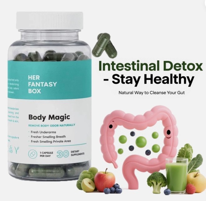 Her Fantasy Box Body Magic 30 Capsules Intestinal Detox Natural Body Odor Suppor