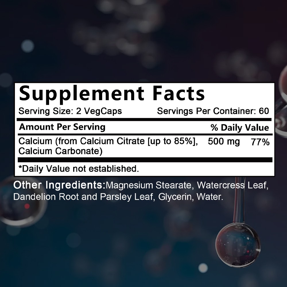 Calcium Citrate 500mg Healthy Bone,Teeth,Muscles Function Support 30/60/120 Caps