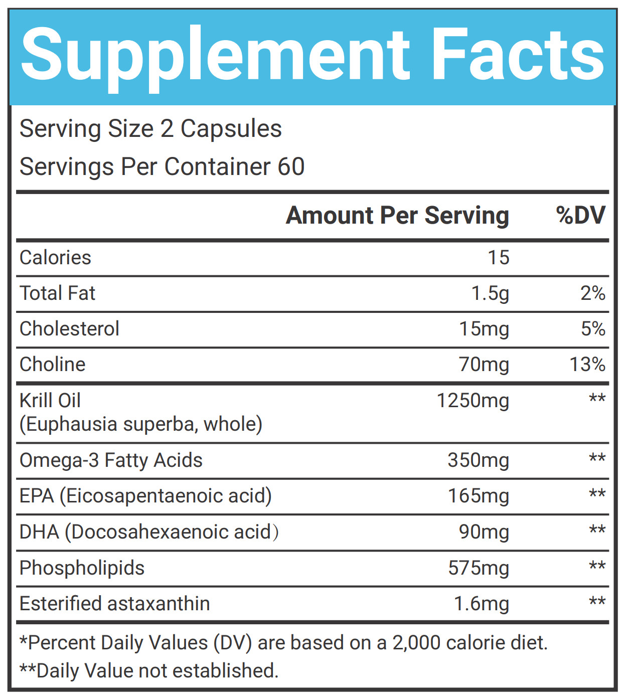 Antarctic Krill Oil 1250mg with Omega-3s EPA, DHA and Astaxanthin