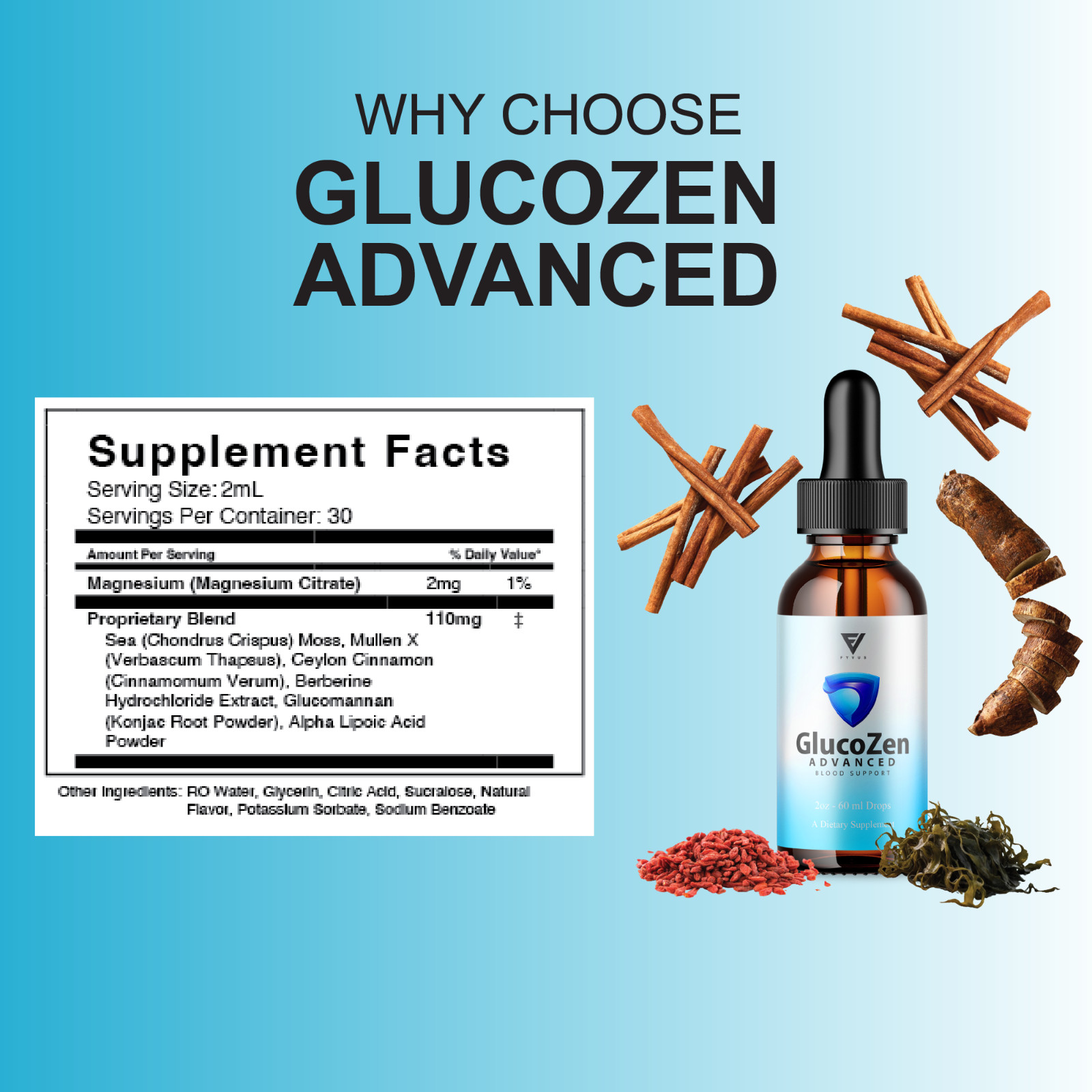 (5 Pack) GlucoZen Drops, GlucoZen Max Strength Overall Support Supplement (10oz)