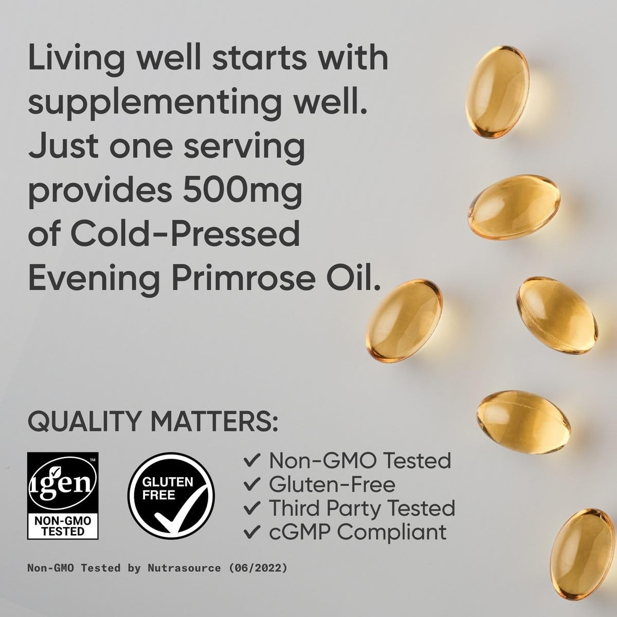 Evening Primrose Oil 500mg, 240 Mini-Softgels | EPO Supplement for Women’s Healt