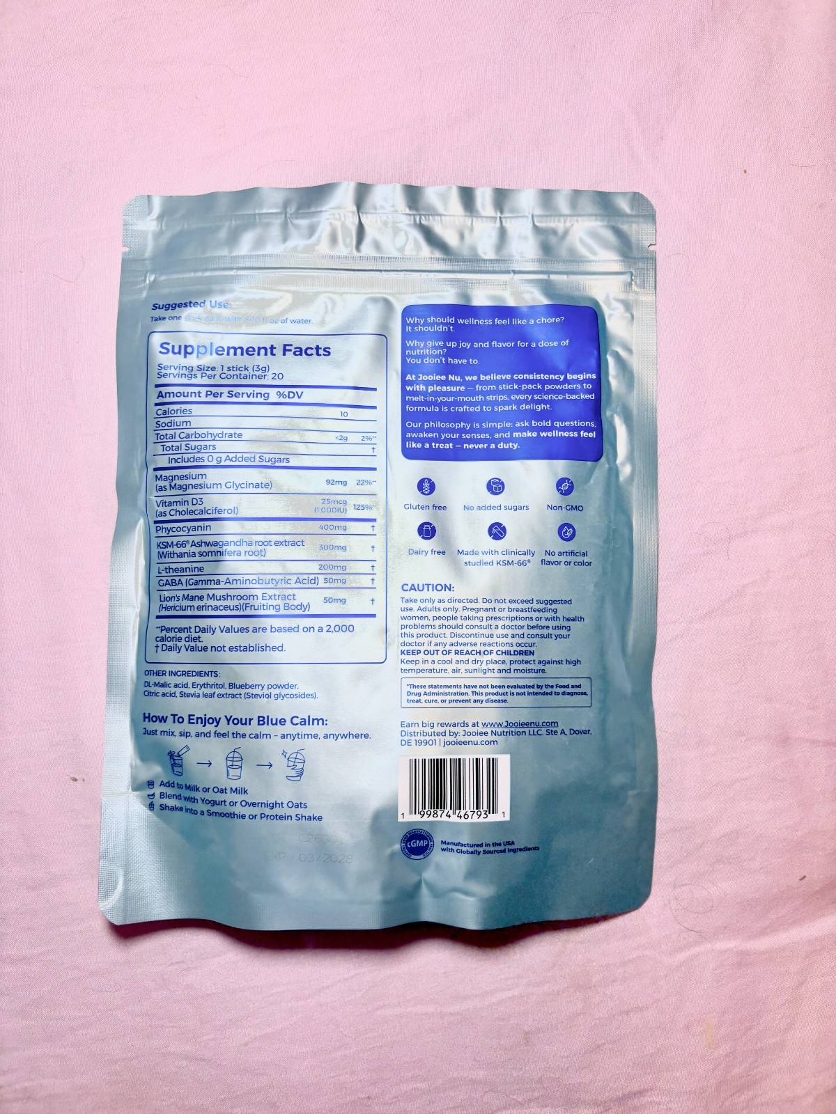 easy calm blue calming & immunity support drink mix